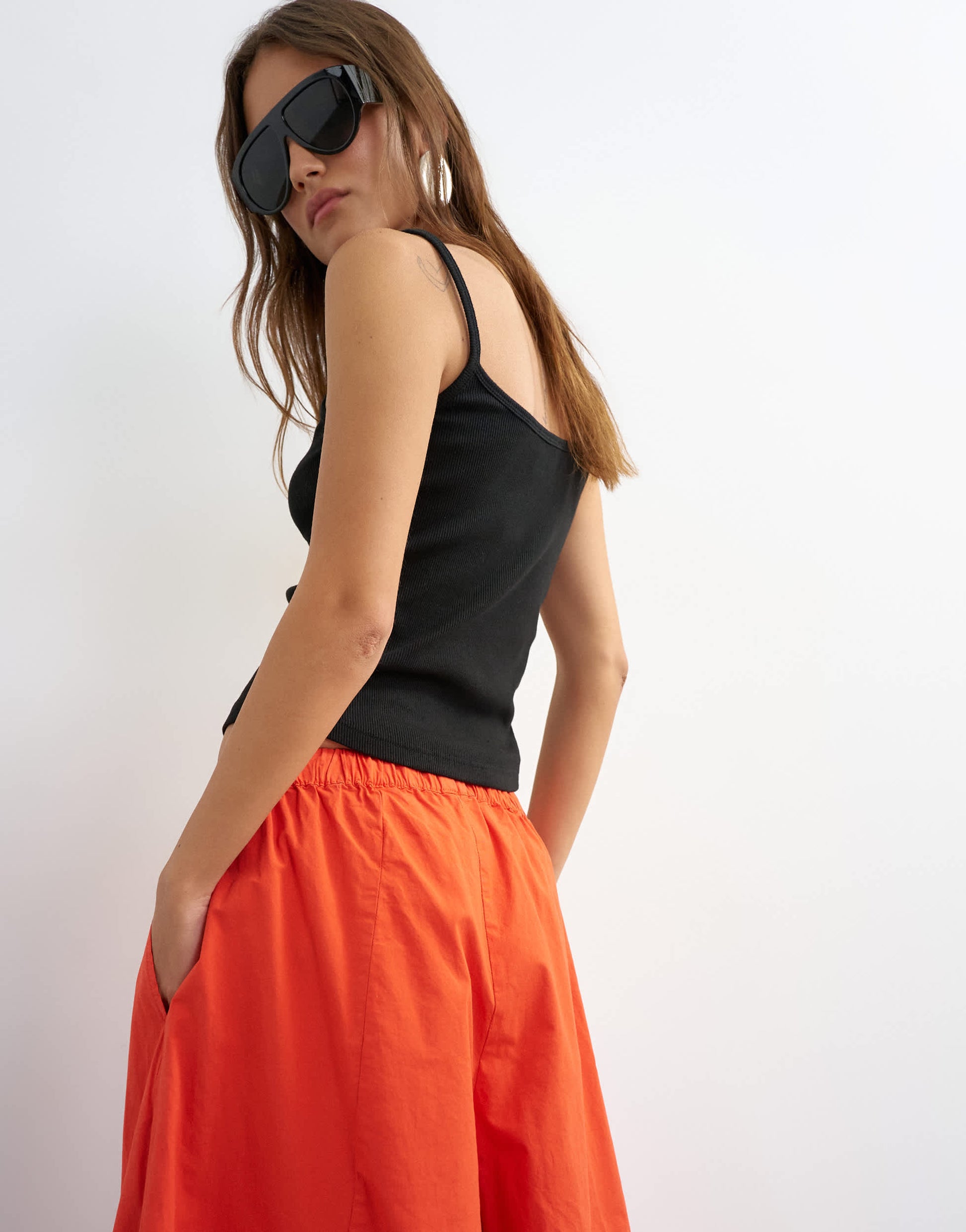 Topshop techy horseshoe trouser in red