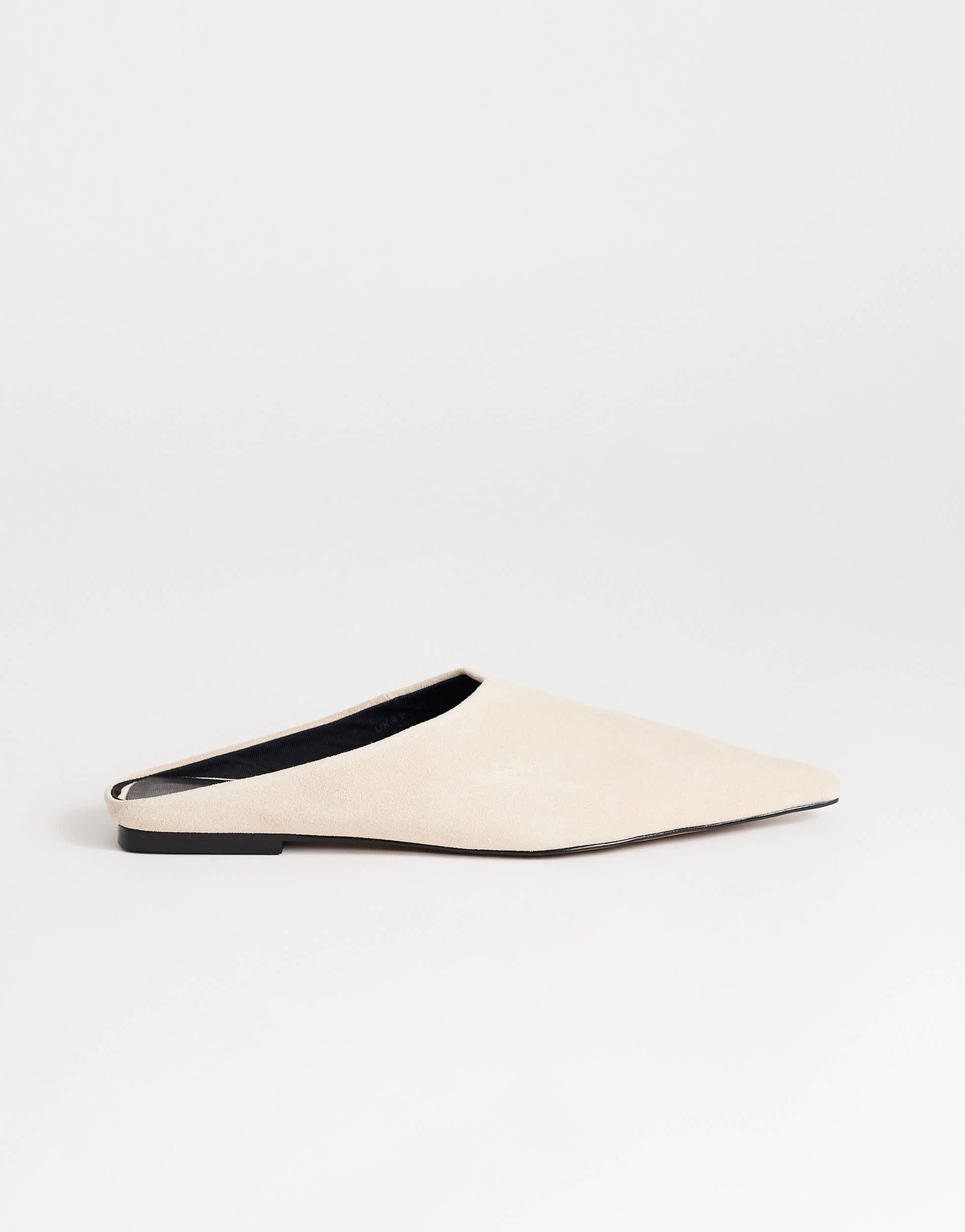 Topshop Dawn real suede flat pointed shoe in sand
