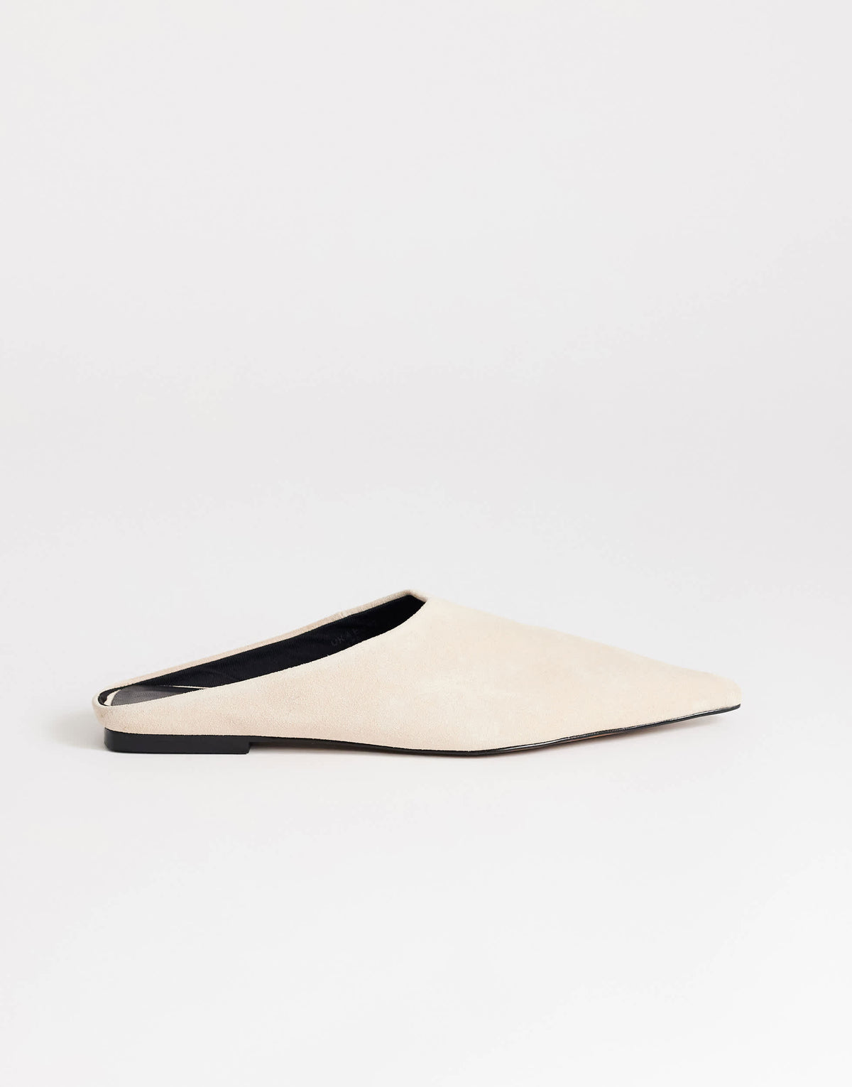 Topshop Dawn real suede flat pointed shoe in sand