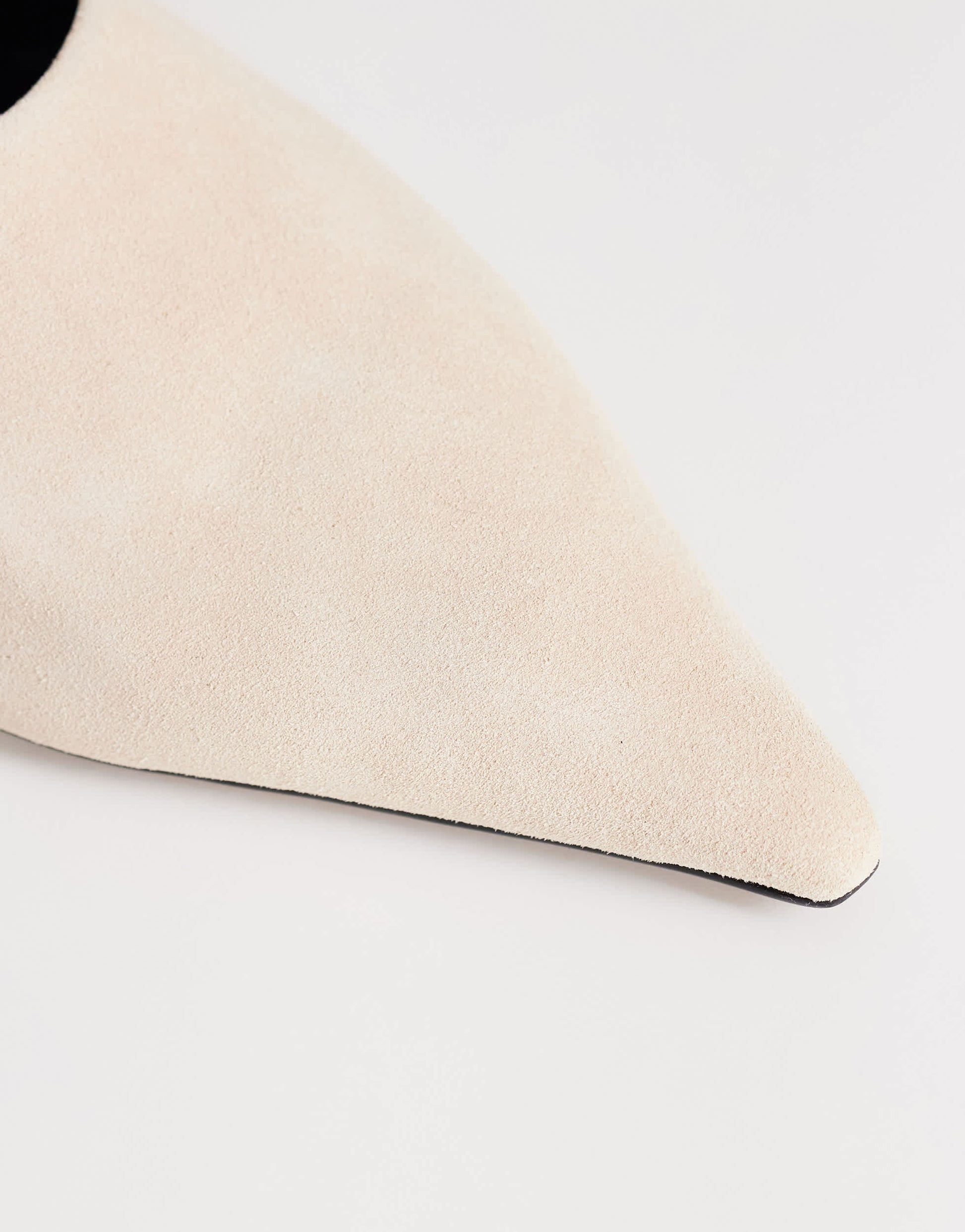 Topshop Dawn real suede flat pointed shoe in sand
