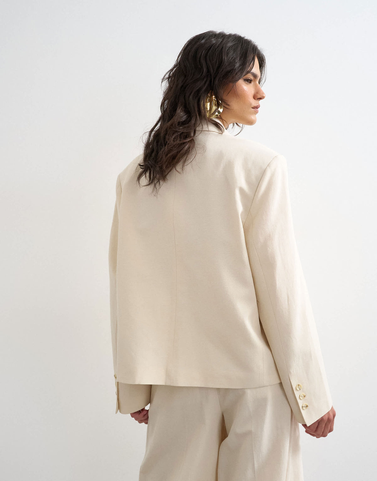 Topshop multipocket blazer in ecru