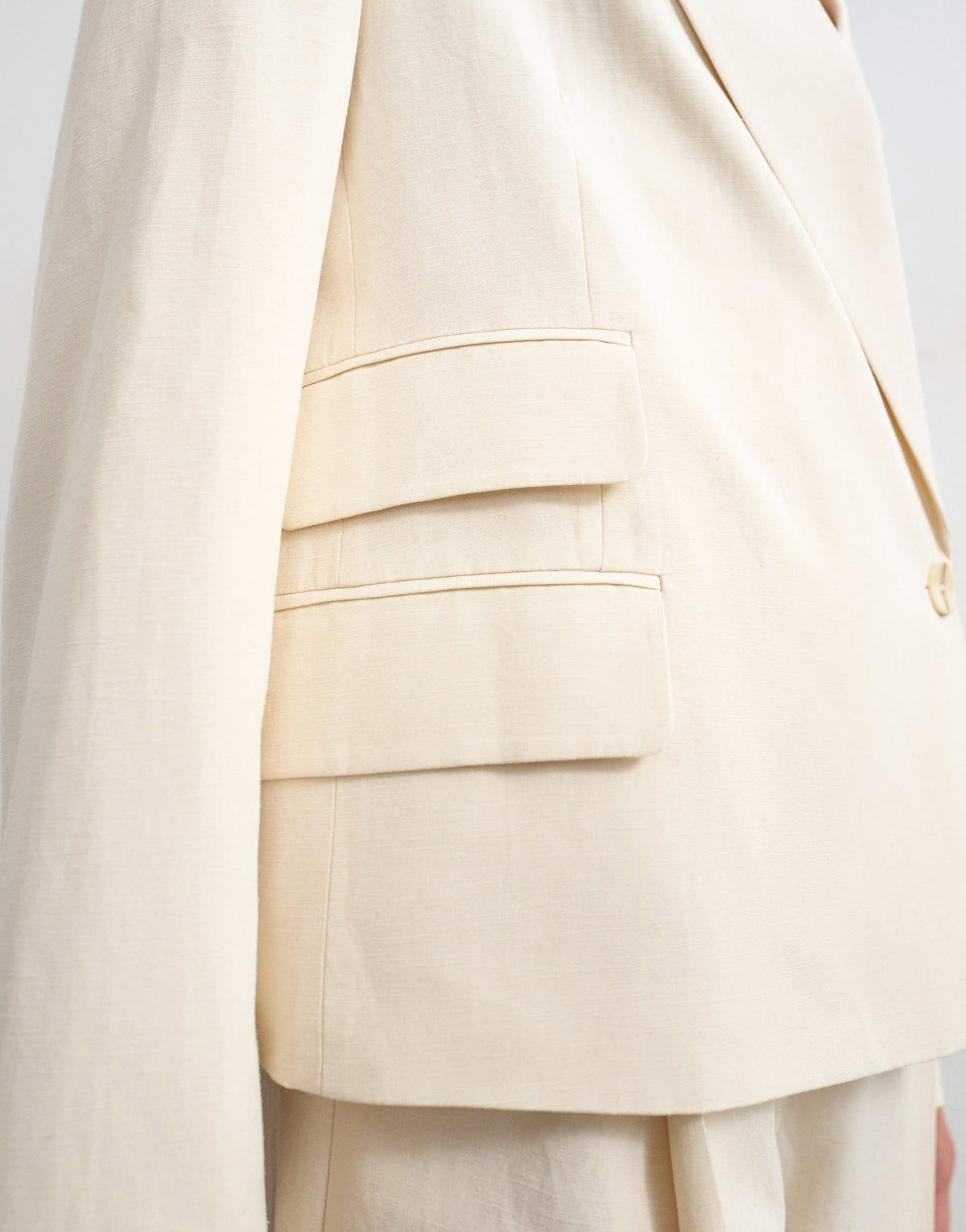 Topshop multipocket blazer in ecru