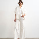 Topshop denim worker jacket in bone