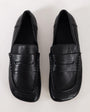 Topshop Daniel real leather flat square toe loafer in black