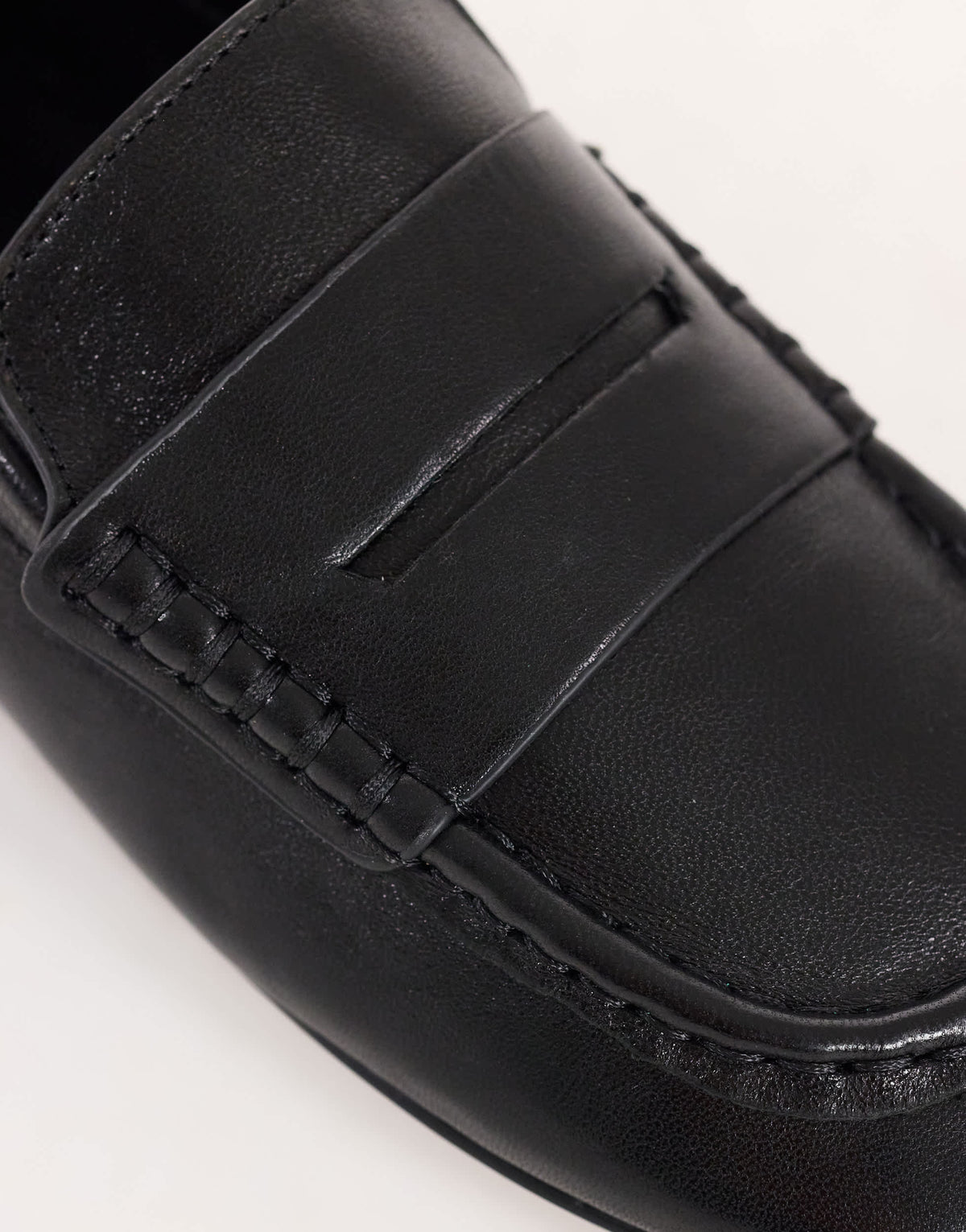 Topshop Daniel real leather flat square toe loafer in black