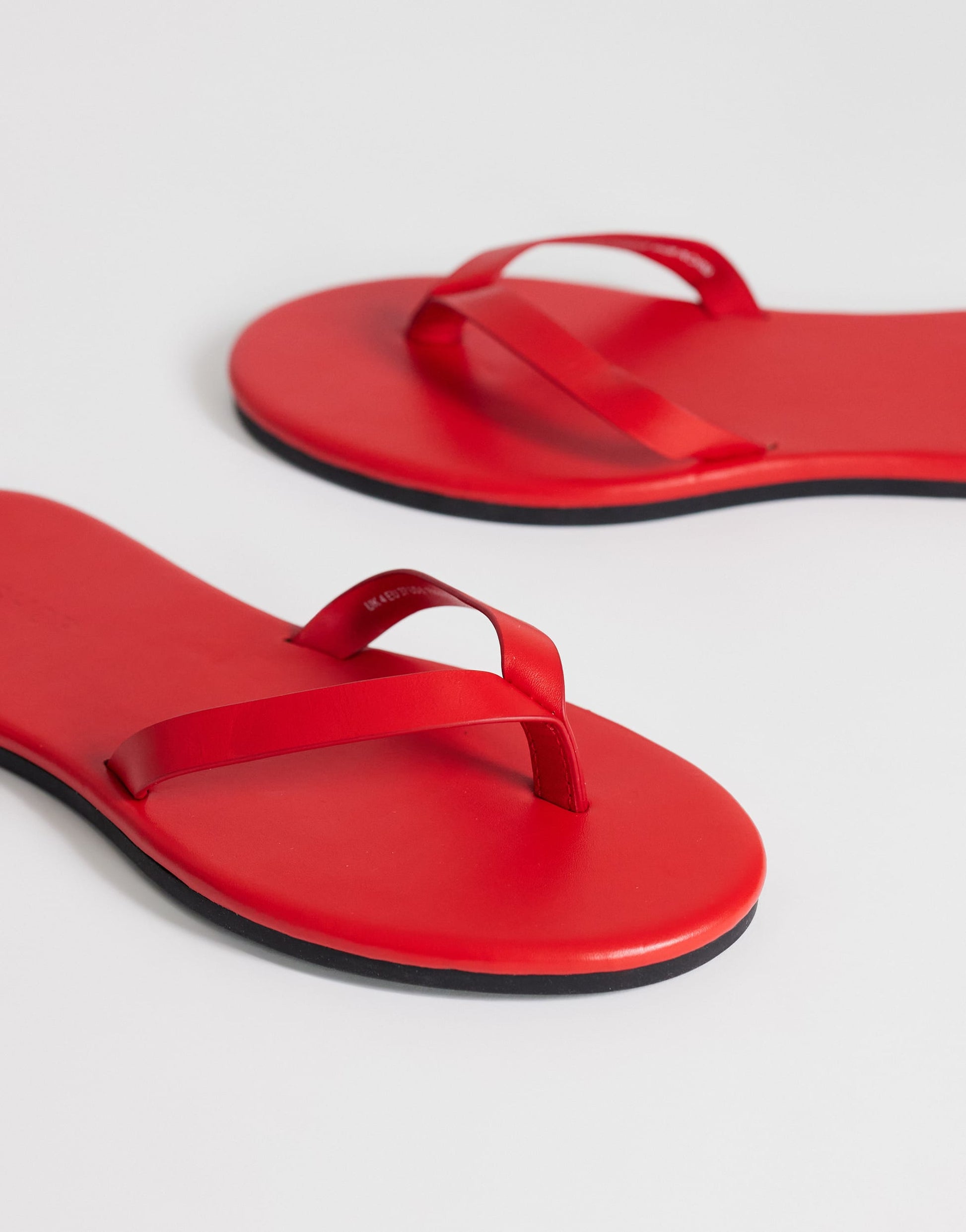 Topshop Sky real leather toe thong sandal in red