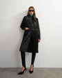 Topshop faux fur long coat in black