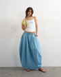Topshop denim pull on barrel maxi skirt in bleach
