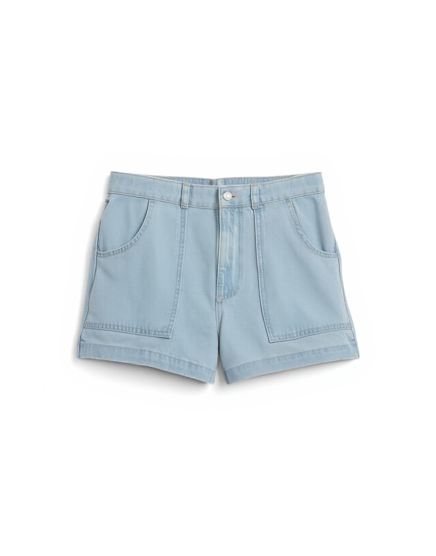 Topshop denim scout short in bleach