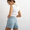 Topshop denim scout short in bleach