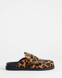 Topshop Addie hair on real leather mule loafer in leopard print
