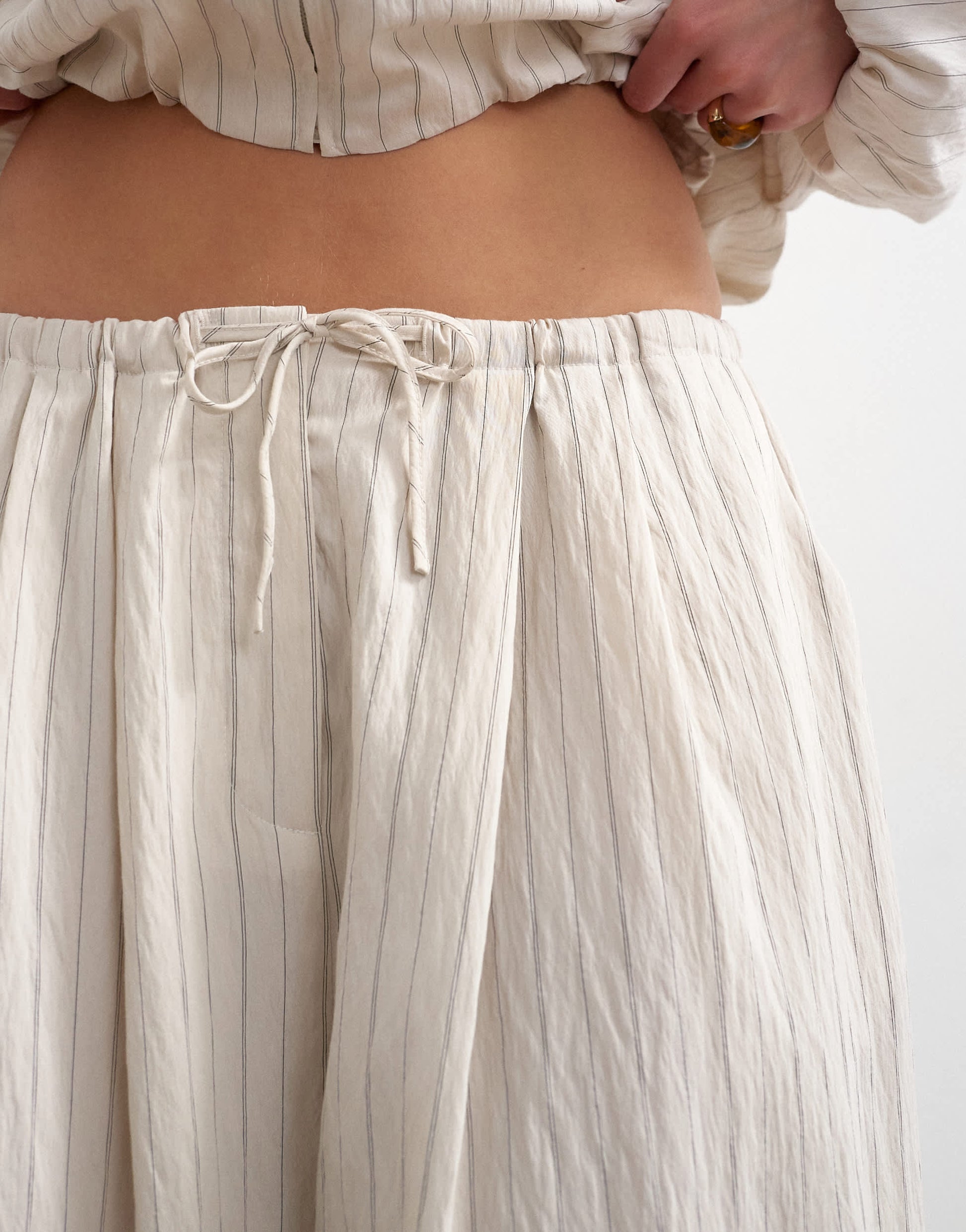 Topshop co ord modal balloon trouser in ivory stripe