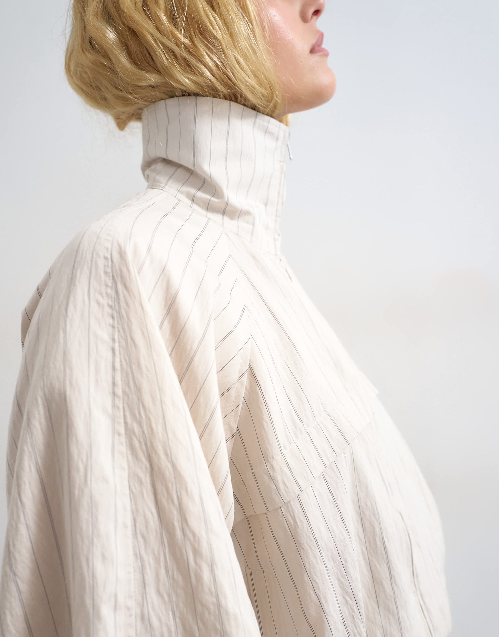 Topshop co ord modal jacket in ivory stripe