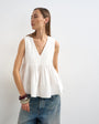 Topshop v neck pintuck detail a line top in white