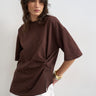 T-shirt Topshop à nœud torsadé couleur chocolat foncé