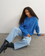 Topshop knitted easy Henley jumper in cobalt blue