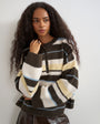 Topshop knitted easy Henley jumper in multi