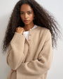 Topshop knitted easy Henley jumper in oat