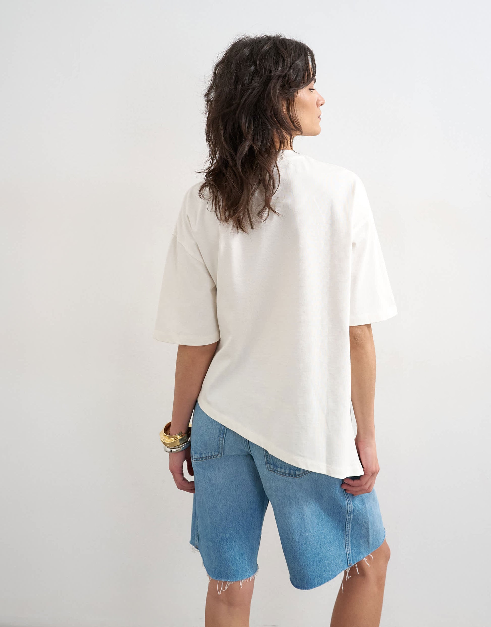 Topshop knot twist t-shirt in ecru