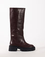 Topshop Lennox chunky knee high boot in chocolate