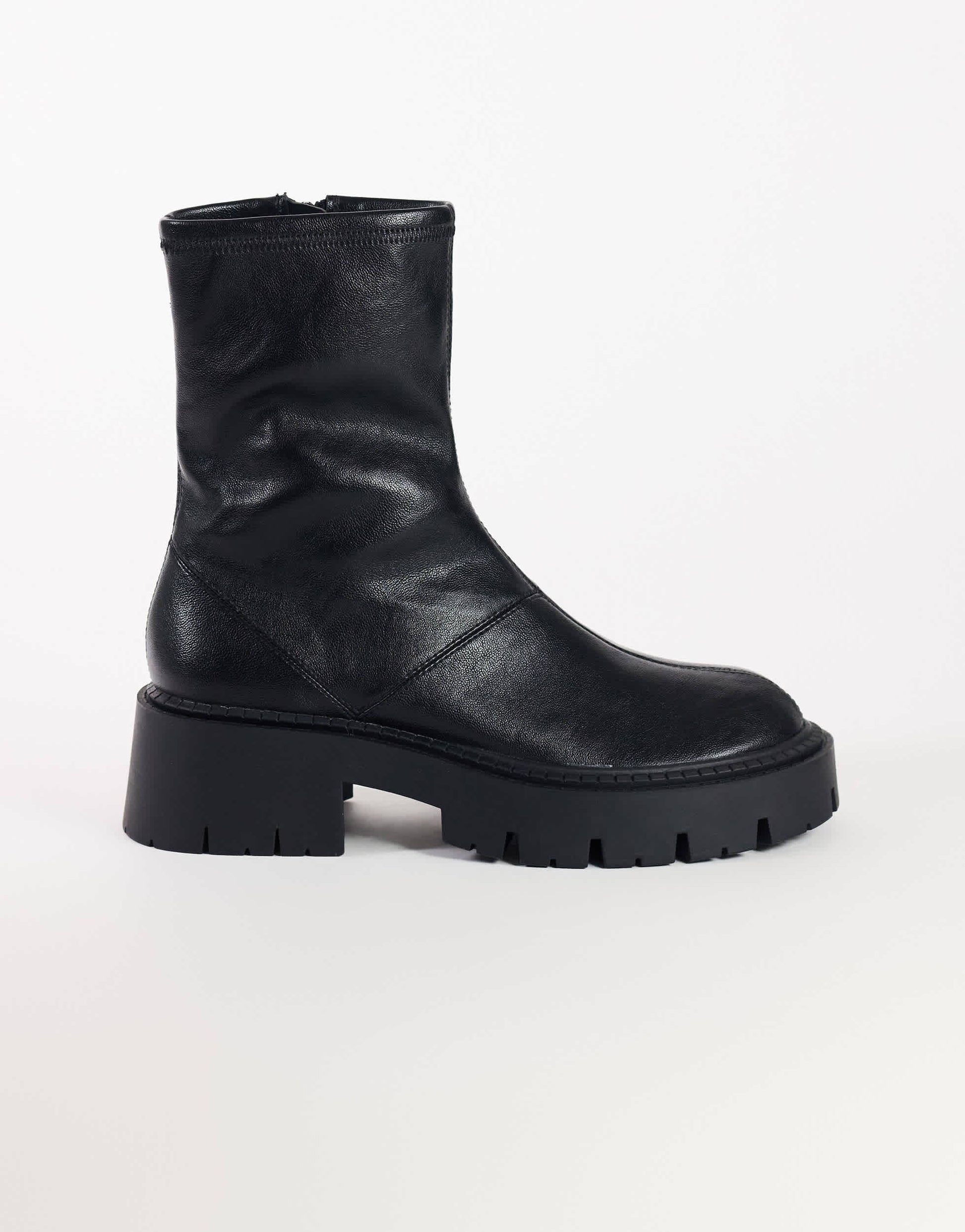 Topshop Liam chunky sock boot in black