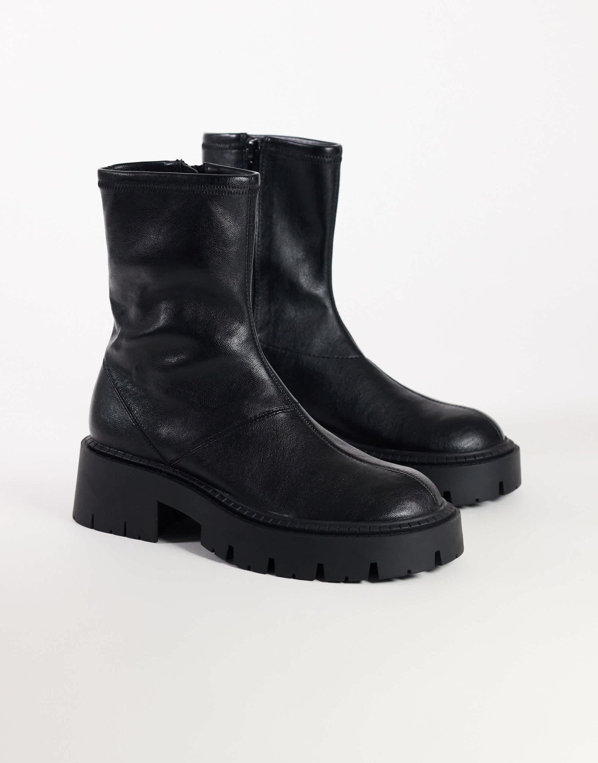 Topshop Liam chunky sock boot in black