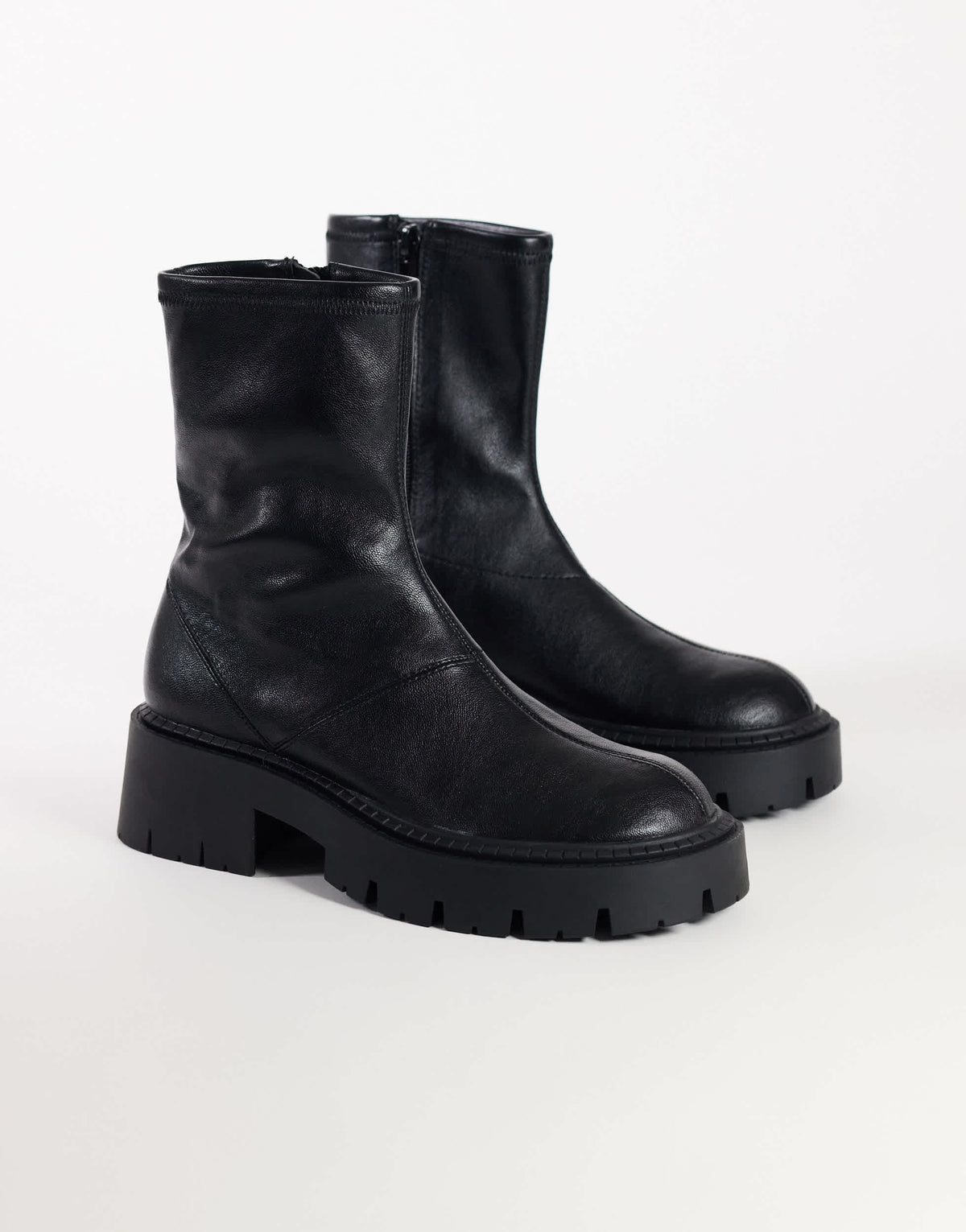 Topshop Liam chunky sock boot in black