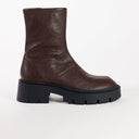 Topshop Liam chunky sock boot in chocolate