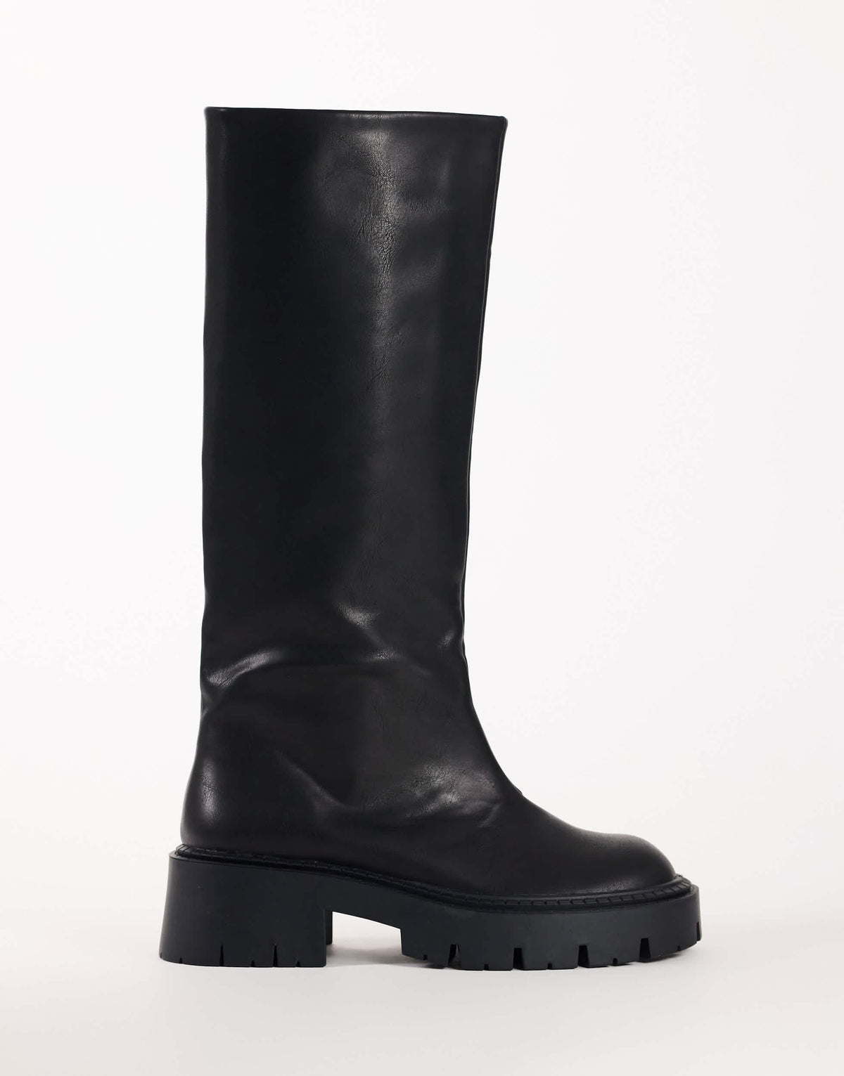 Topshop Lennox chunky knee high boot in black