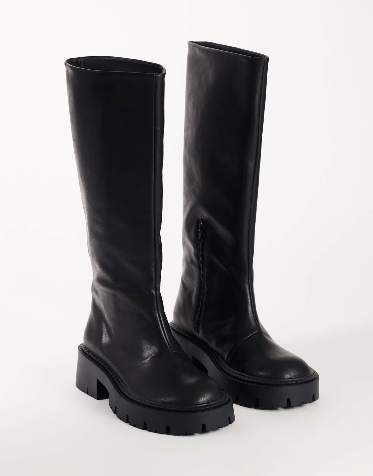 Topshop Lennox chunky knee high boot in black