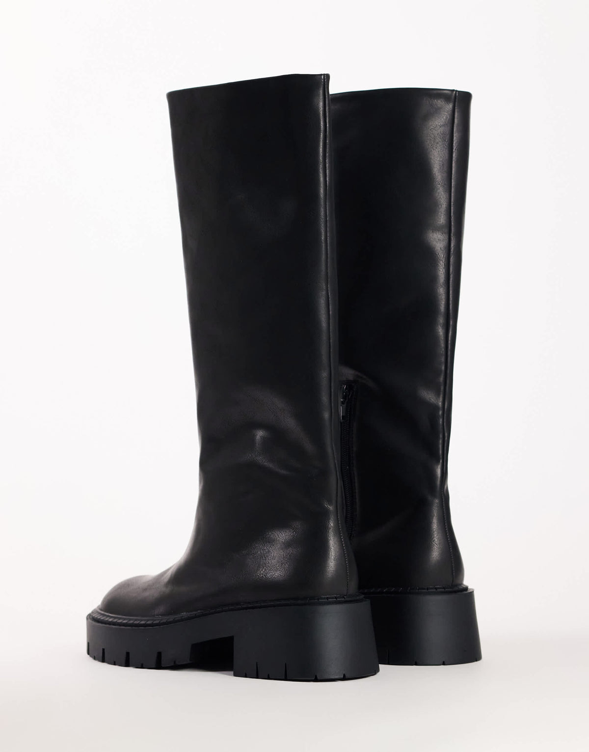 Topshop Lennox chunky knee high boot in black