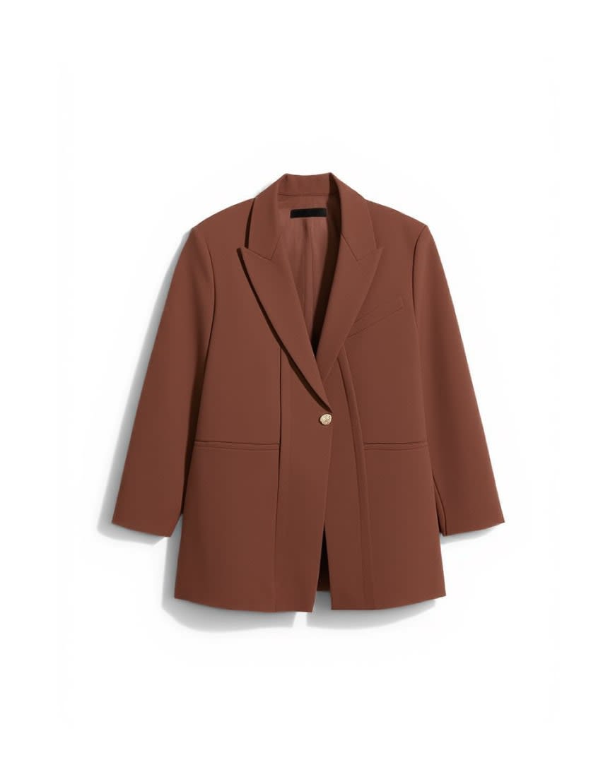 Topshop co ord oversized slouchy panel blazer in brown