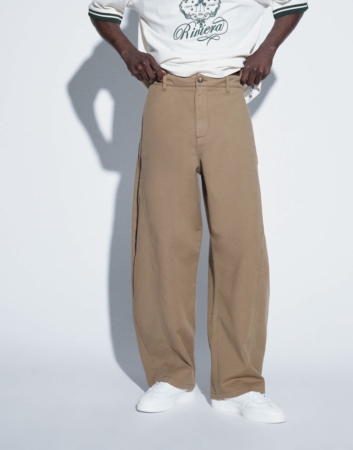 Topman barrel fit trouser in tan