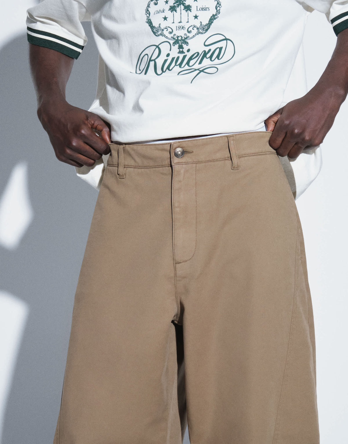 Topman barrel fit trouser in tan
