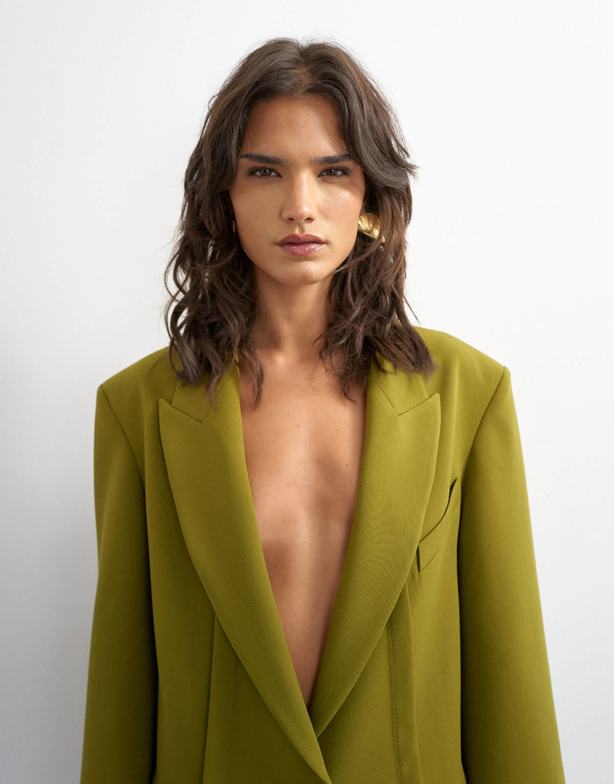 Topshop co ord oversized slouchy panel blazer in olive