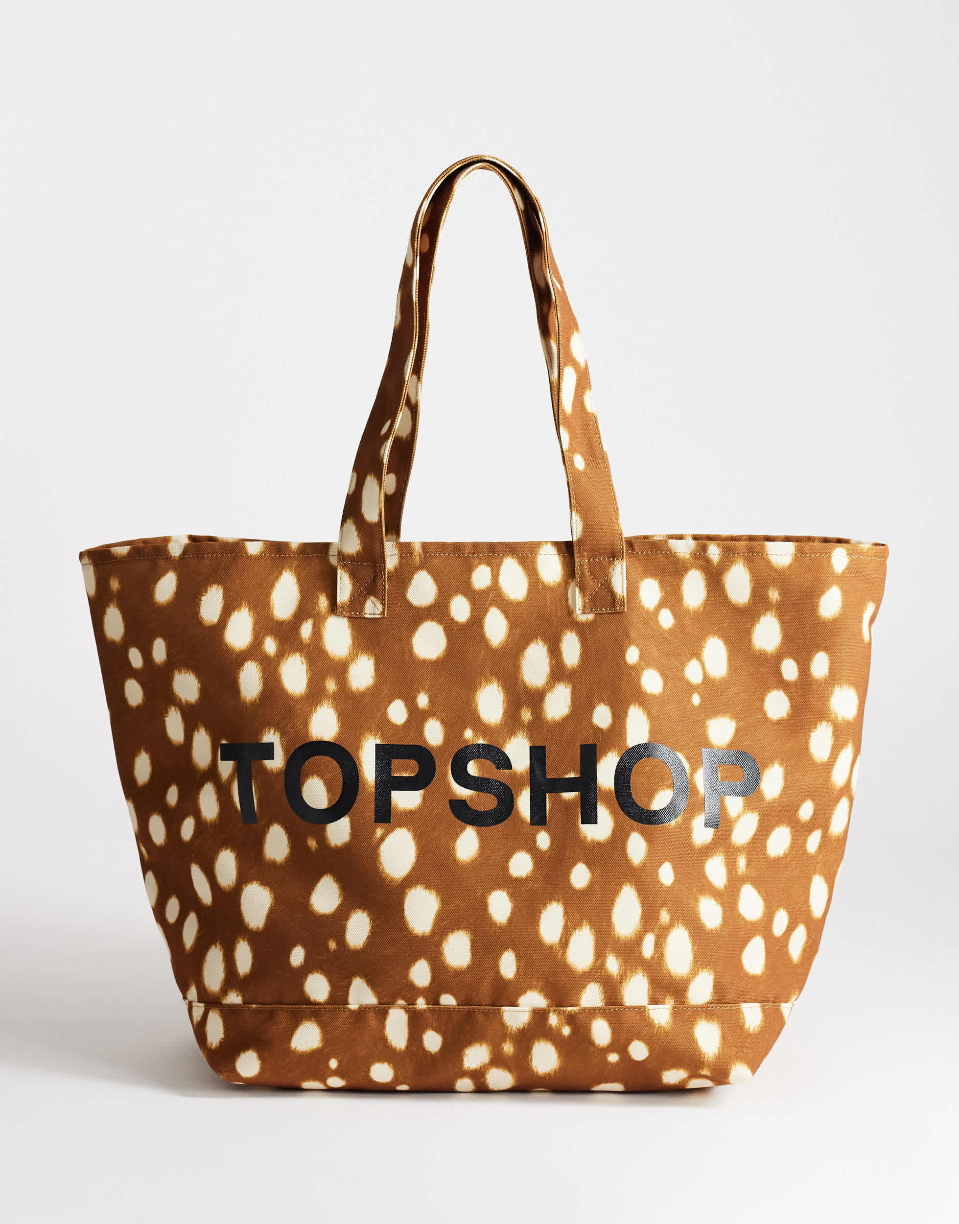 Topshop large canvas tote in deer print