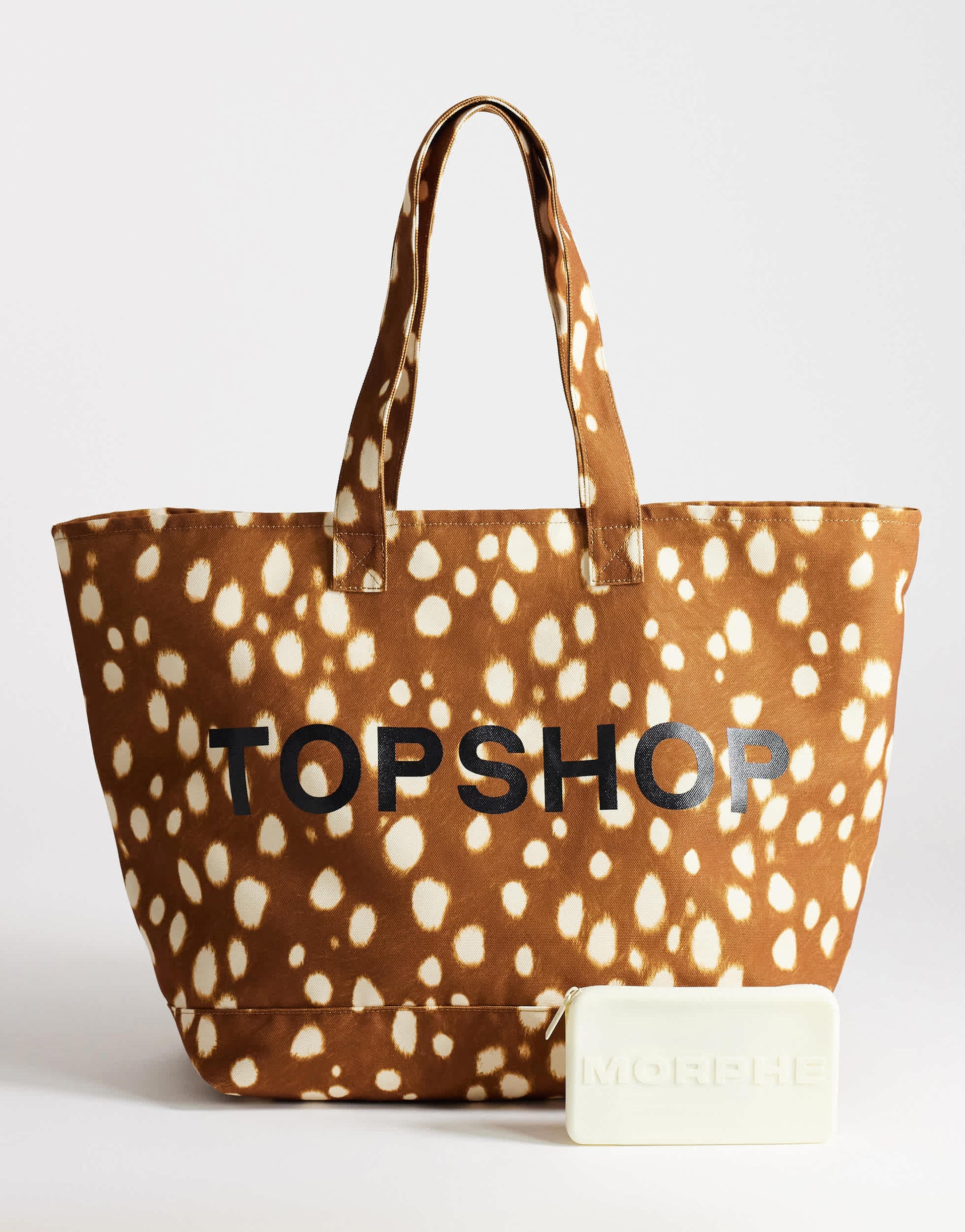 Topshop large canvas tote in deer print
