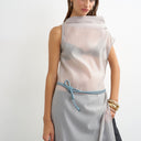 Topshop cord style belt in cornflower blue