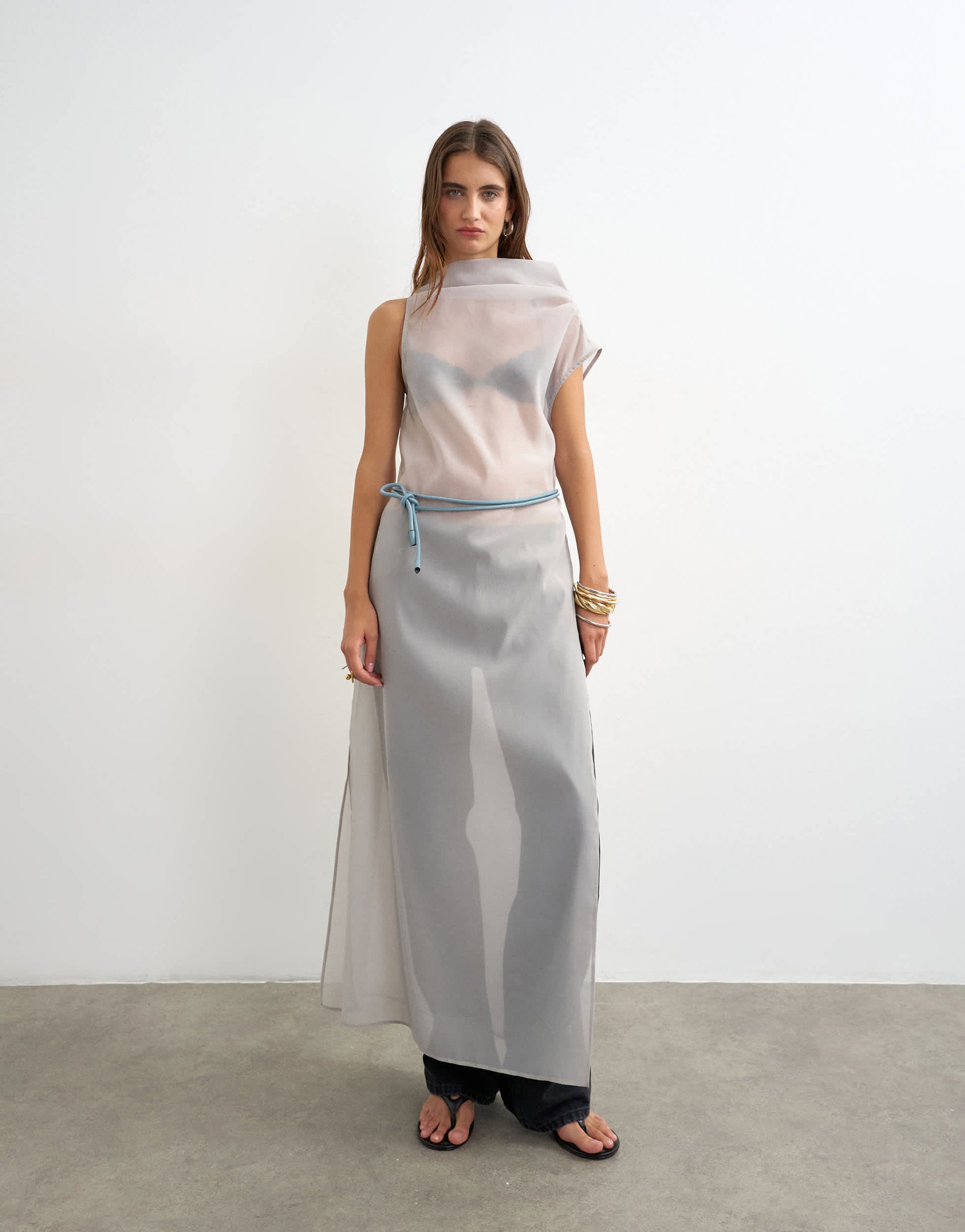 Topshop cord style belt in cornflower blue
