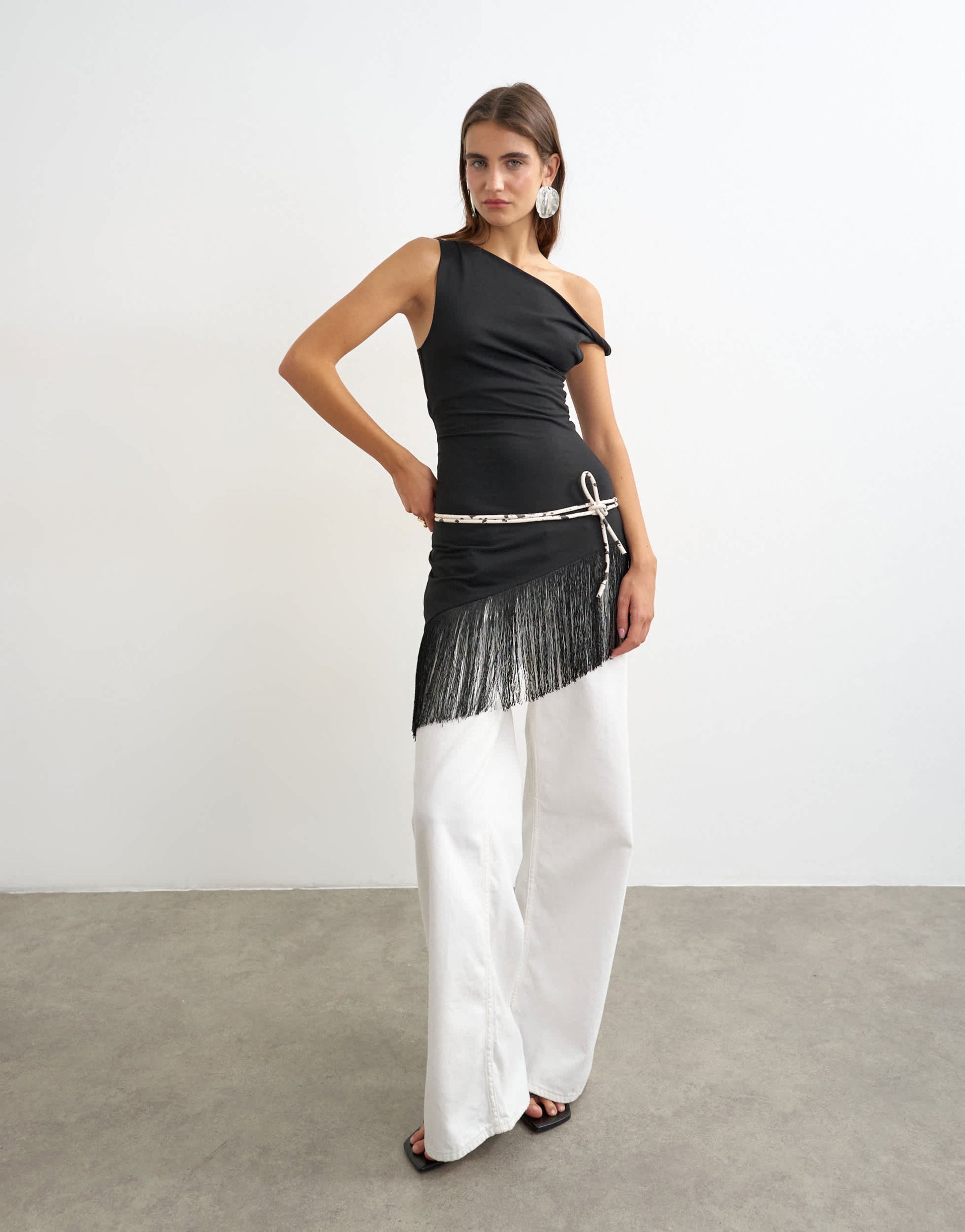 Topshop cord style belt in dalmatian print