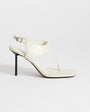 Topshop Sandy toe thong high heeled sandal in off white