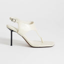 Topshop Sandy toe thong high heeled sandal in off white