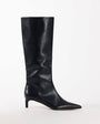 Topshop Troy kitten heel knee high boot in black