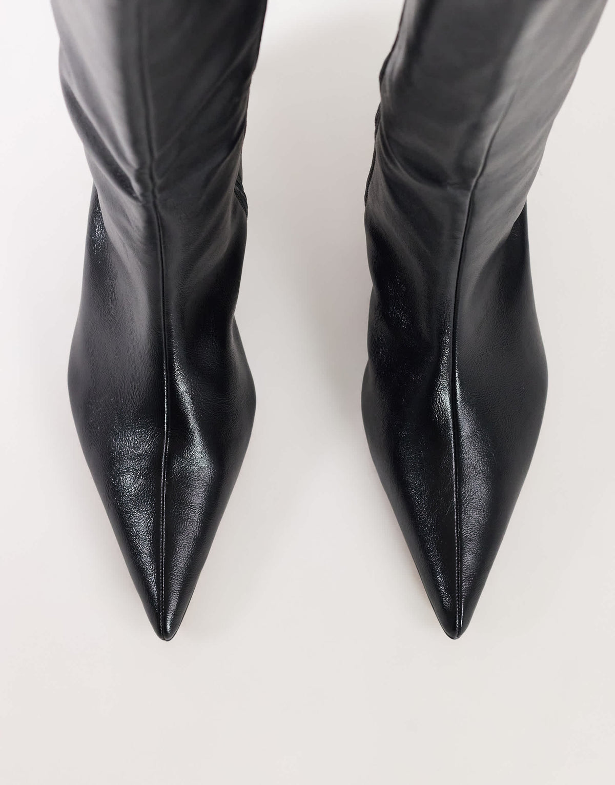 Topshop Troy kitten heel knee high boot in black
