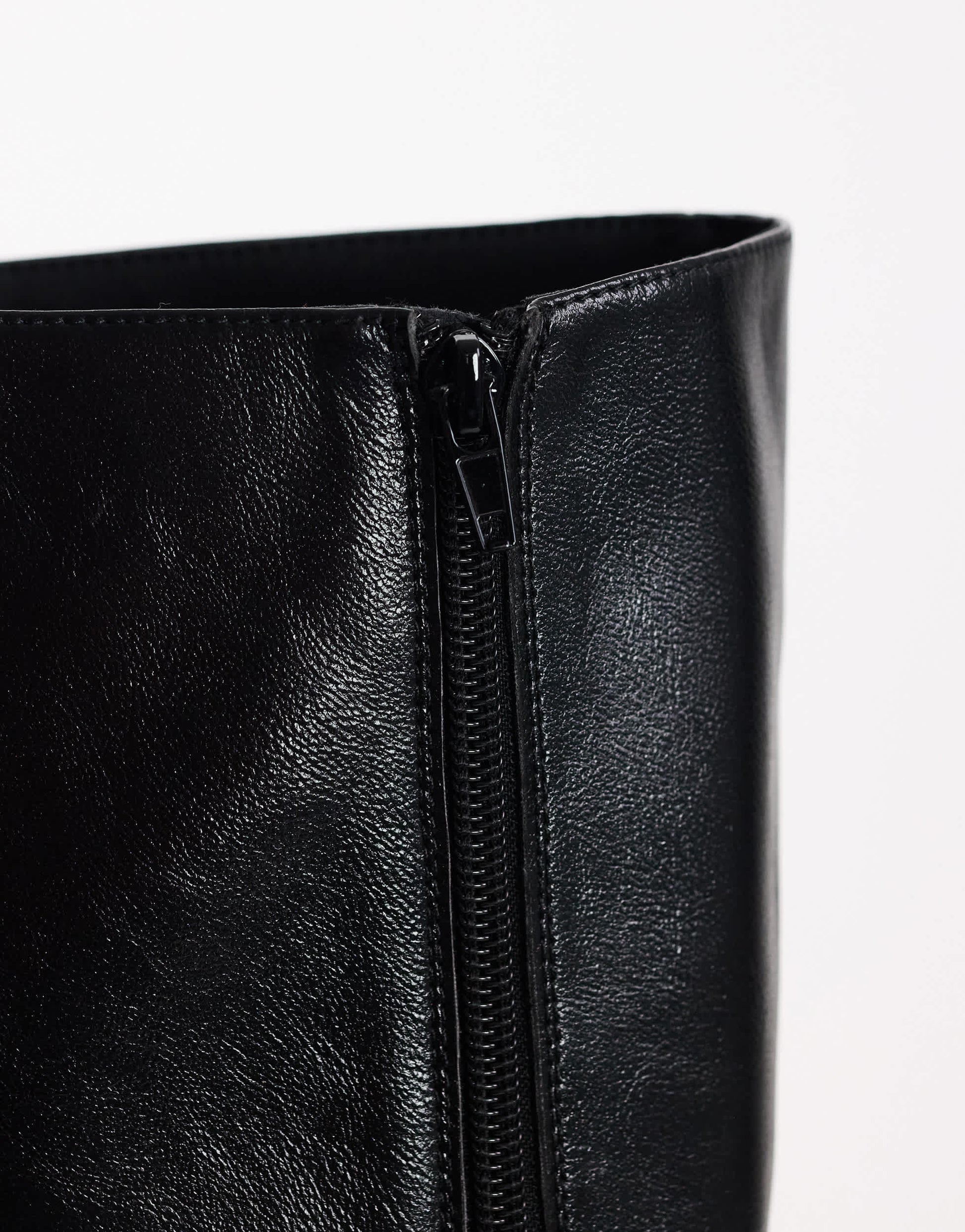 Topshop Troy kitten heel knee high boot in black