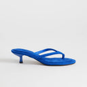Topshop Axel toe thong mid heel sandal in cobalt blue