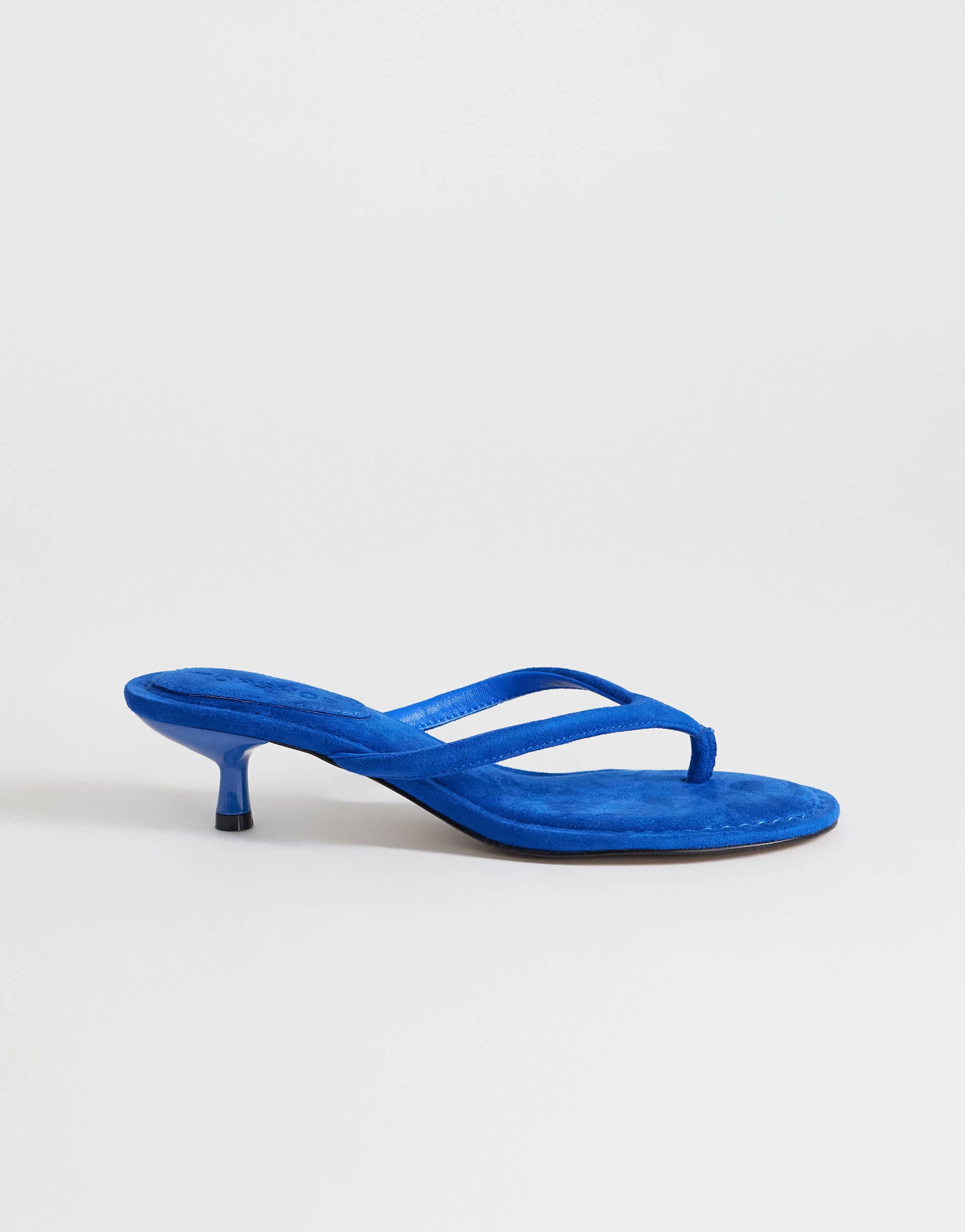 Topshop Axel toe thong mid heel sandal in cobalt blue
