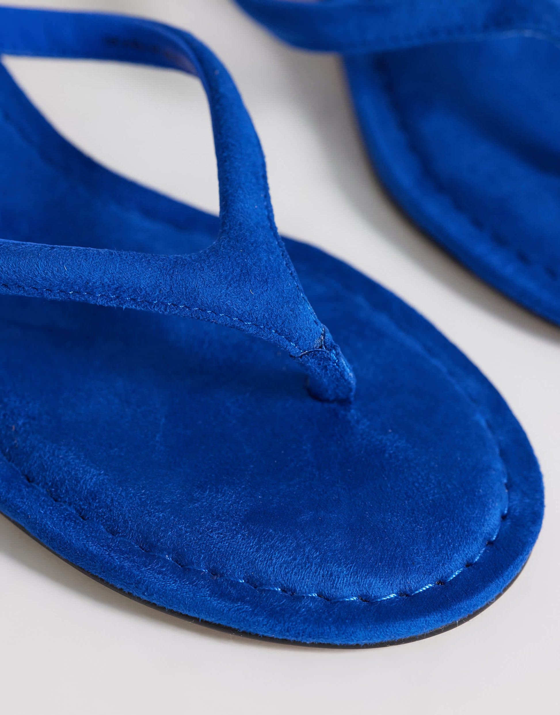 Topshop Axel toe thong mid heel sandal in cobalt blue