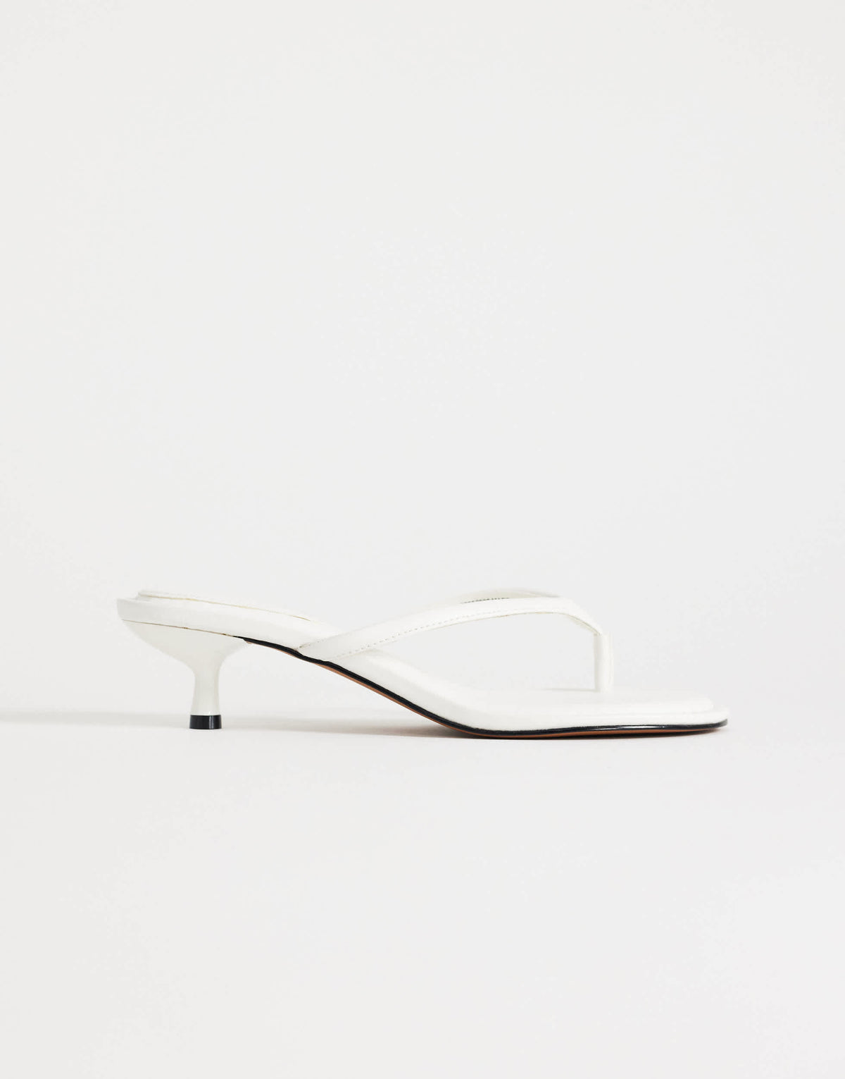 Topshop Axel toe thong mid heel sandal in white
