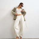 Topshop poplin balloon trouser in white